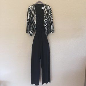 Nikki Poulos Black Crossover Front Jumpsuit Set XS